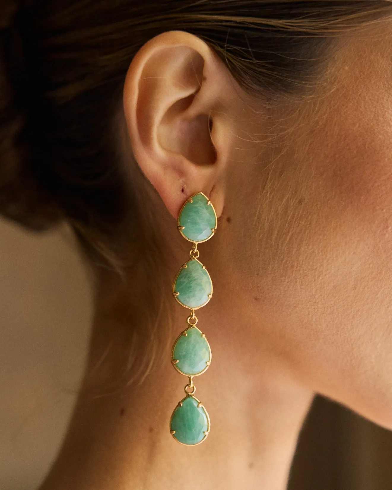 Miphai Bijoux-Boucles d'oreilles Mairena Vert Eau