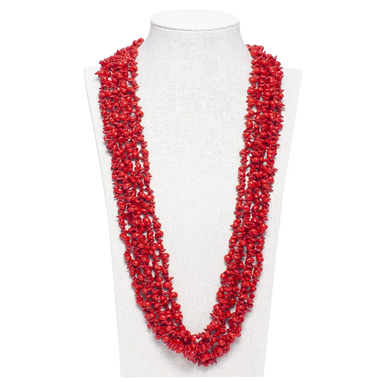 Miphai Bijoux-Long Collier Vermello Rouge