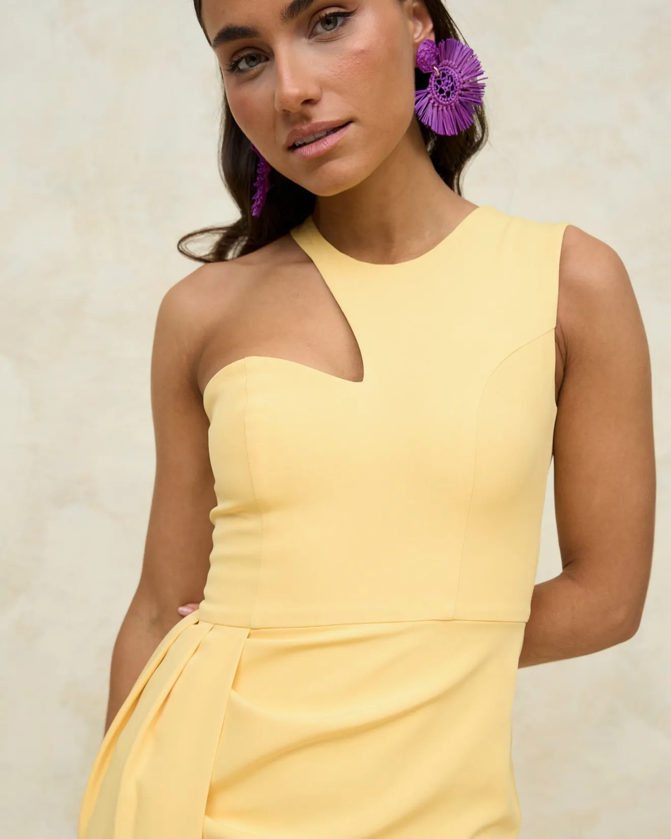 Miphai Outlet | Invité Mariage-Robe Corina jaune