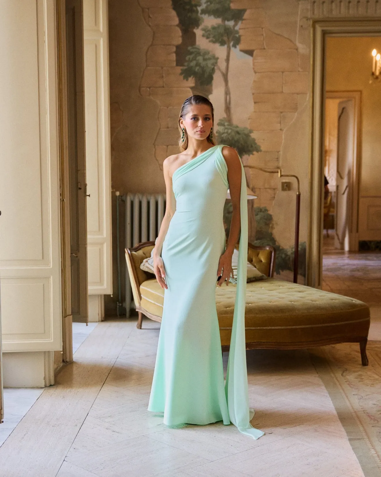 Miphai Invité Mariage | Robes-Robe Maxi Helena Vert Menthe