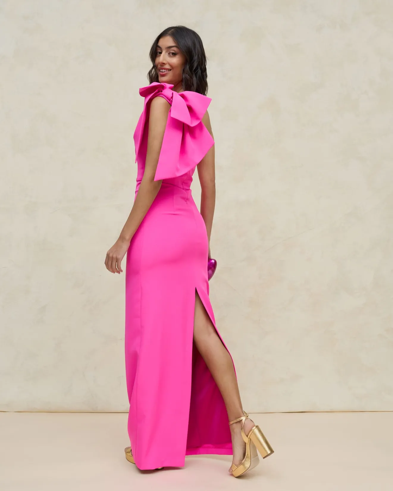 Miphai Invité Mariage | Robes-Robe Maxi Pétale Fuchsia