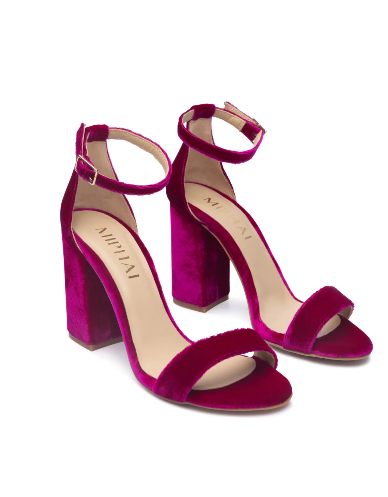 Miphai Chaussures-Sandales en velours Garbo fuchsia